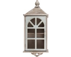 Clayre & Eef Wandkast 35x17x89 cm Grijs Hout