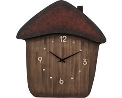 Clayre & Eef Wandklok 37x4x40 cm Bruin Hout