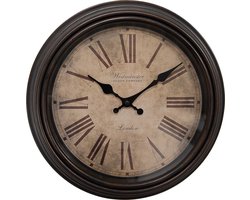 Clayre & Eef Wandklok Ø 29x5 cm Bruin Kunststof