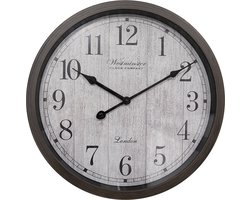 Clayre & Eef Wandklok Ø 40x4 cm Bruin Grijs Kunststof