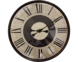 Clayre & Eef Wandklok Ø 50x6 cm Bruin Beige Kunststof