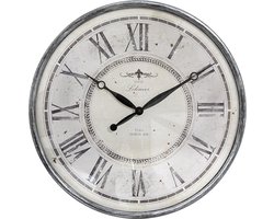 Clayre & Eef Wandklok Ø 50x6 cm Grijs Beige Kunststof