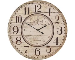 Clayre & Eef Wandklok Ø 60 cm Beige MDF