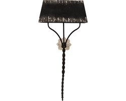 Clayre & Eef Wandlamp 124 cm Zwart IJzer
