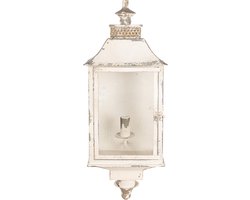 Clayre & Eef Wandlamp 25x17x62 cm Beige IJzer Glas Muurlamp