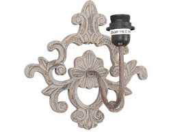 Clayre & Eef Wandlamp 29x29x22 cm Grijs Hout Muurlamp