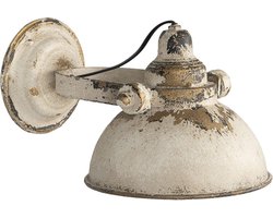 Clayre & Eef Wandlamp 30x21x18 cm Beige Bruin Ijzer Rond Muurlamp
