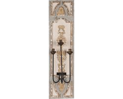 Clayre & Eef Wandlamp 31x19x120 cm Beige Grijs Hout IJzer Muurlamp