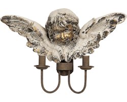 Clayre & Eef Wandlamp 56x16x38 cm Bruin Kunststof Engel