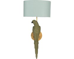 Clayre & Eef Wandlamp Ø 23x44 cm Groen Kunststof Ovaal Papegaai Muurlamp