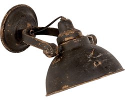 Clayre & Eef Wandlamp Zwart IJzer Rond
