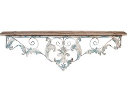 Clayre & Eef Wandplank 100x23x29 cm Blauw Hout