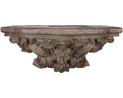 Clayre & Eef Wandplank 60x23x30 cm Bruin Keramisch materiaal