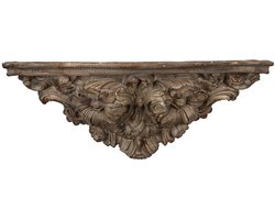 Clayre & Eef Wandplank 73x21x29 cm Bruin Grijs Keramisch materiaal