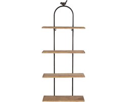 Clayre & Eef Wandrek 36x14x90 cm Bruin Hout Ijzer Rechthoek Wandplank