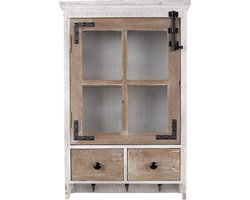 Clayre & Eef Wandrek 38x14x58 cm Wit Bruin Hout