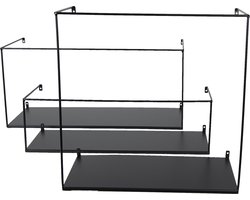 Clayre & Eef Wandrek Set van 3 Zwart Ijzer