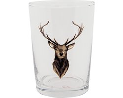 Clayre & Eef Waterglas 400 ml Bruin Glas Rendier