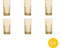Clayre & Eef Waterglas set van 6 stuks 280 ml Bruin Glas Drinkbeker