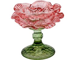 Clayre & Eef Waxinelichthouder Roze Glas
