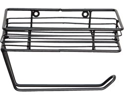 Clayre & Eef WC Rol houder 20x12x12 cm Zwart Ijzer Toiletrolhouder