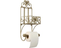 Clayre & Eef WC Rol houder 20x15x43 cm Beige Ijzer Toiletrolhouder