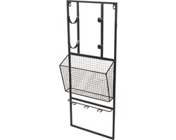 Clayre & Eef Wijnrek 32x12x82 cm Zwart Metaal