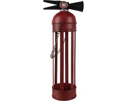 Clayre & Eef Wijnrek Brandblusser 17x11x41 cm Rood Ijzer Flessenrek