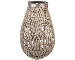 Clayre & Eef Windlicht Beige Rotan