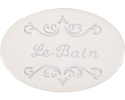 Clayre & Eef Zeepbakje 13x9x3 cm Wit Keramiek