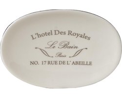 Clayre & Eef Zeepbakje 14x10 cm Wit Keramiek