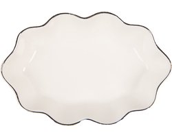 Clayre & Eef Zeepbakje 15x10x3 cm Wit Keramiek