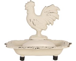 Clayre & Eef Zeepbakje 16x12x14 cm Beige Metaal