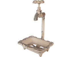 Clayre & Eef Zeepbakje Badkuip 14x12x23 cm Beige Ijzer Zeephouder