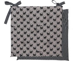 Clayre & Eef zitkussen met foam kat 40 x 40 cm