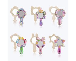 CLDURHGE 20 Stukken Houten Spiegels, Delige Spiegel van Hout Om Te Knutselen voor Kinderen om te Knutselen, voor Doe-Het-Zelf Schilderen, Bureaubladdecoraties voor Themafeest en Carnaval