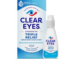 Clear Eyes - Triple Action - Redness Reliever Eye Drops - Verlichting voor Droge, Rode en Geïrriteerde Ogen - 15 ml