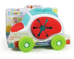 Clementoni Soft Clemmy - Sensory Car - Stapelblokken - Baby Blokken - 8 Speelblokken met Vormendoos Auto - 6-36 maanden