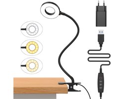 CLGP® Leeslamp met Klem - Bureau Lamp - Lezen en Werken -Zwart