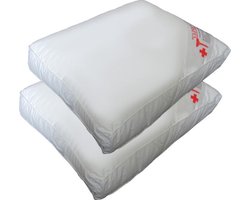 Clinic Fysio Fit Hoofdkussen Set (2 Stuks) - Boxkussen - Dreampearls - 50x60x10 cm - Wit