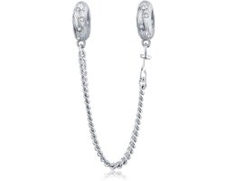 Clip Lock Stopper Kralen 925 Sterling Zilver Veiligheid Ketting Charm Bead Past Pandora Armband Snake Chain Charmes Vrouwen Diy Sieraden, Rubber Sterling zilver