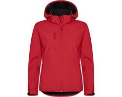Clique Softshell jas met Capuchon Basic Dames - Rood - Maat XL/42