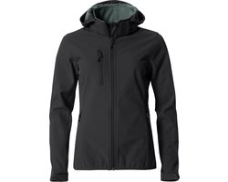 Clique Softshell jas met Capuchon Basic Dames - Zwart - Maat XS/34