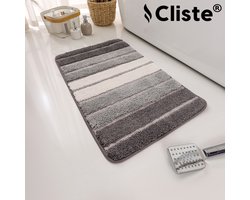 Cliste Badmat - Badkamermat, Badkamer Mat, Antislip, Douchemat, Badmat, Badmatten - voor Douche en Bad - 50 x 80 cm - Licht Grijs