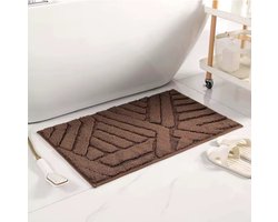 Cliste Badmat - Badkamermat, Badkamer Mat, Antislip, Douchemat, Badmat, Badmatten - voor Douche en Bad - 50x80 cm - Bruin