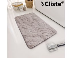 Cliste - Luxe Microvezel Badmat Grijs 50x80 cm - Absorberend en Zacht - Anti-slip - Duurzaam - Voor Badkamer en Douche