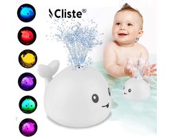 Cliste Mini de Badwalvis – Badspeelgoed - Interactief Badspeeltje met Fontein & LED Licht - Badspeeltjes - Waterspeelgoed - Baby Speelgoed - Lichtjes - Speelgoed - Voor in bad