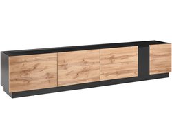 CLONCURRY - TV-meubel - Lichtbruin/Zwart - MDF