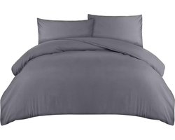 Clord - Dekbedovertrekset - Zachte Microvezel - 260x220cm - Kussenslopen 50x75cm - Grijs