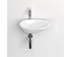 Clou First fonteinkom 36x21.8cm zonder kraangat met plug Keramiek Wit